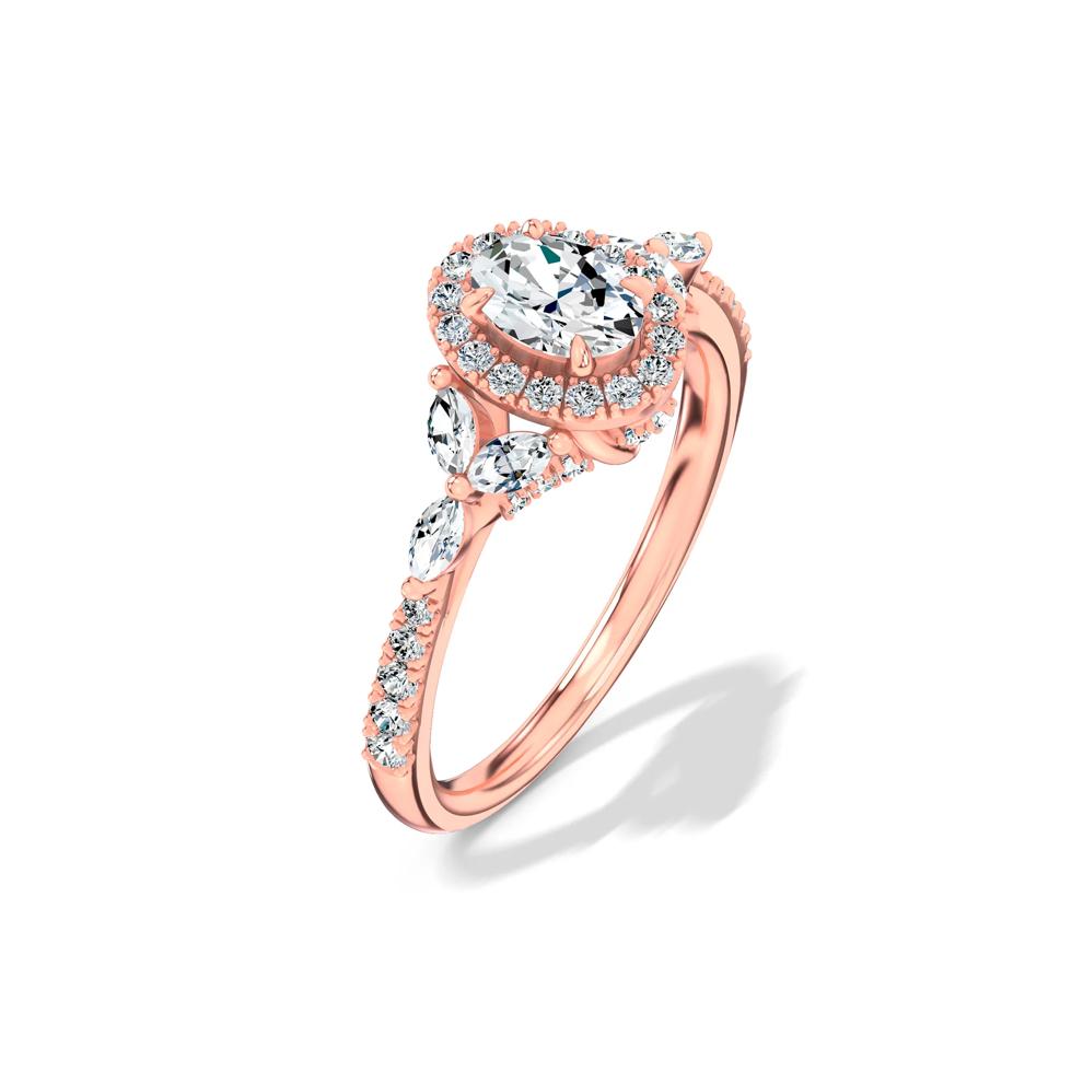 Diamond Oval Halo Engagement Ring in 14K Rose Gold (1 ct. tw.) – Image 4 of 4