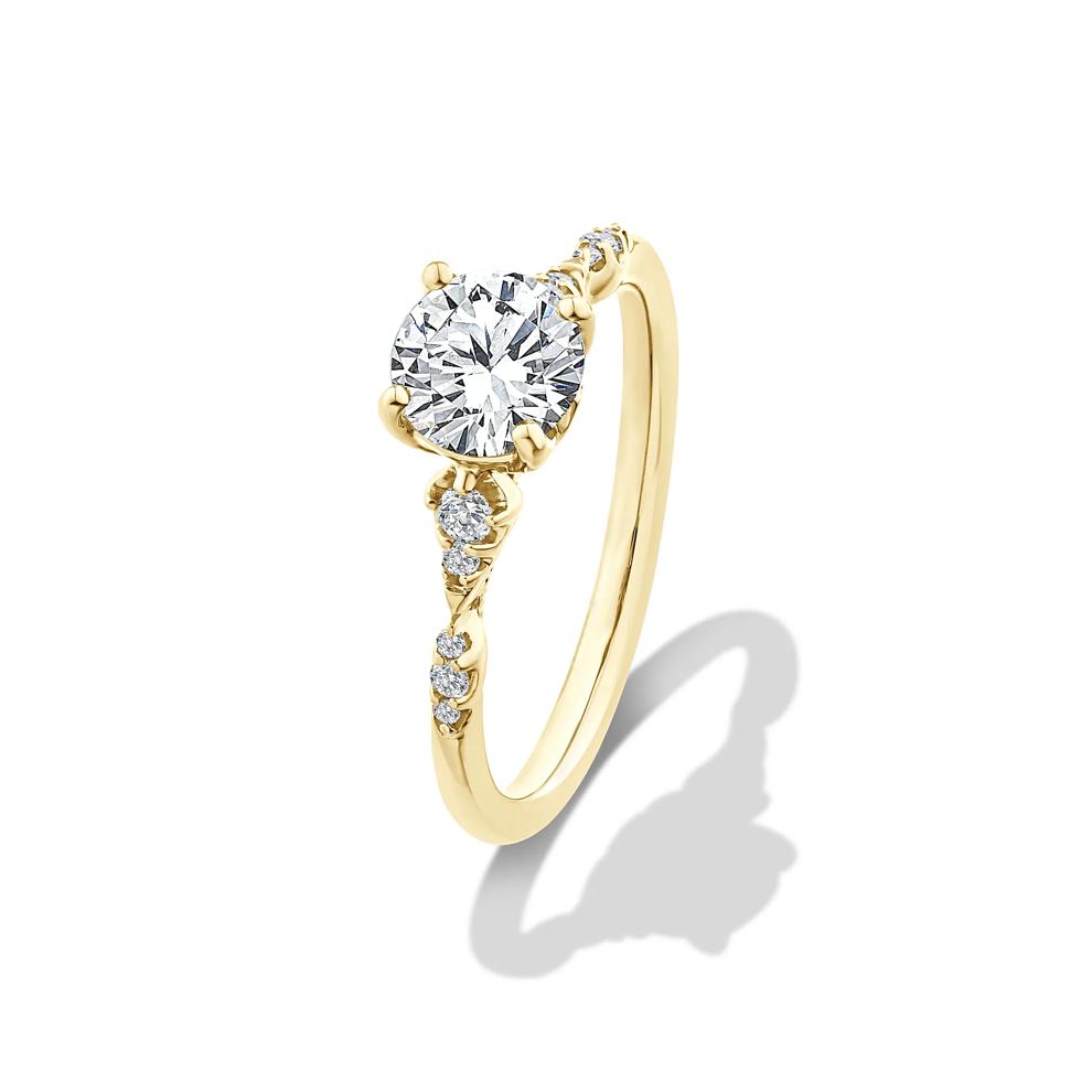 Lab Grown Diamond Round Center Faux Marquise Engagement Ring in 10K Yellow Gold (1 1/8 ct. tw.) – Image 4 of 4