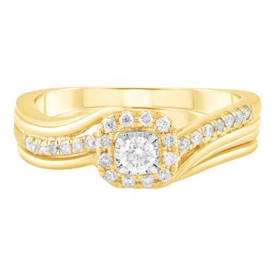 Diamond Center Halo Engagement Set in 10K Yellow Gold (1/4 ct. tw.)