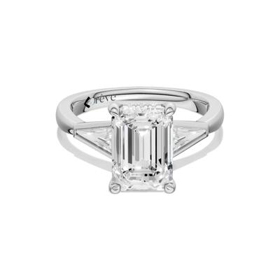 Leighton Lab Grown Diamond Emerald-Cut Center Engagement Ring in 14K White Gold (3 1/2 ct. tw.)