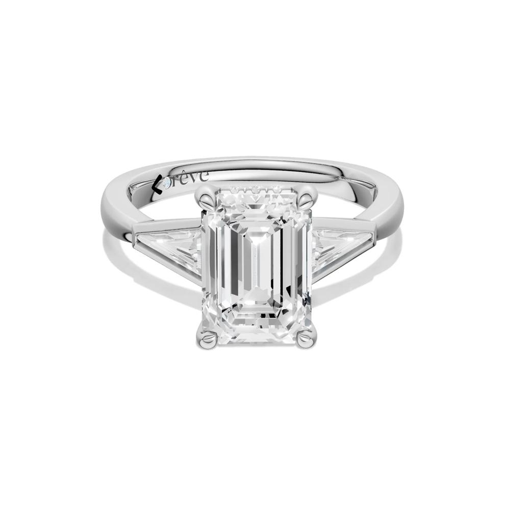 Leighton Lab Grown Diamond Emerald-Cut Center Engagement Ring in 14K White Gold (3 1/2 ct. tw.) – Image 1 of 4