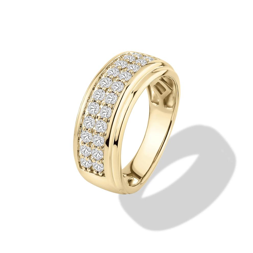 Men's Diamond Double Row Band in 10K Yellow Gold (1 ct. tw.) – Image 4 of 4