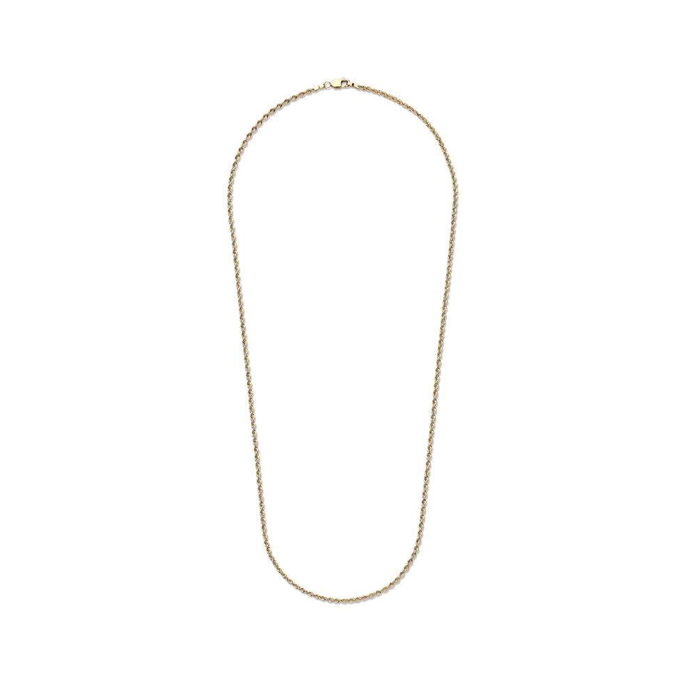 Heavy Hollow Glitter Rope Chain Necklace in 10K Yellow Gold, 20" – Image 2 of 5