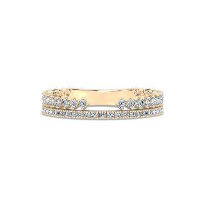 Lab Grown Diamond Double Row Split Open Band in 14K Gold