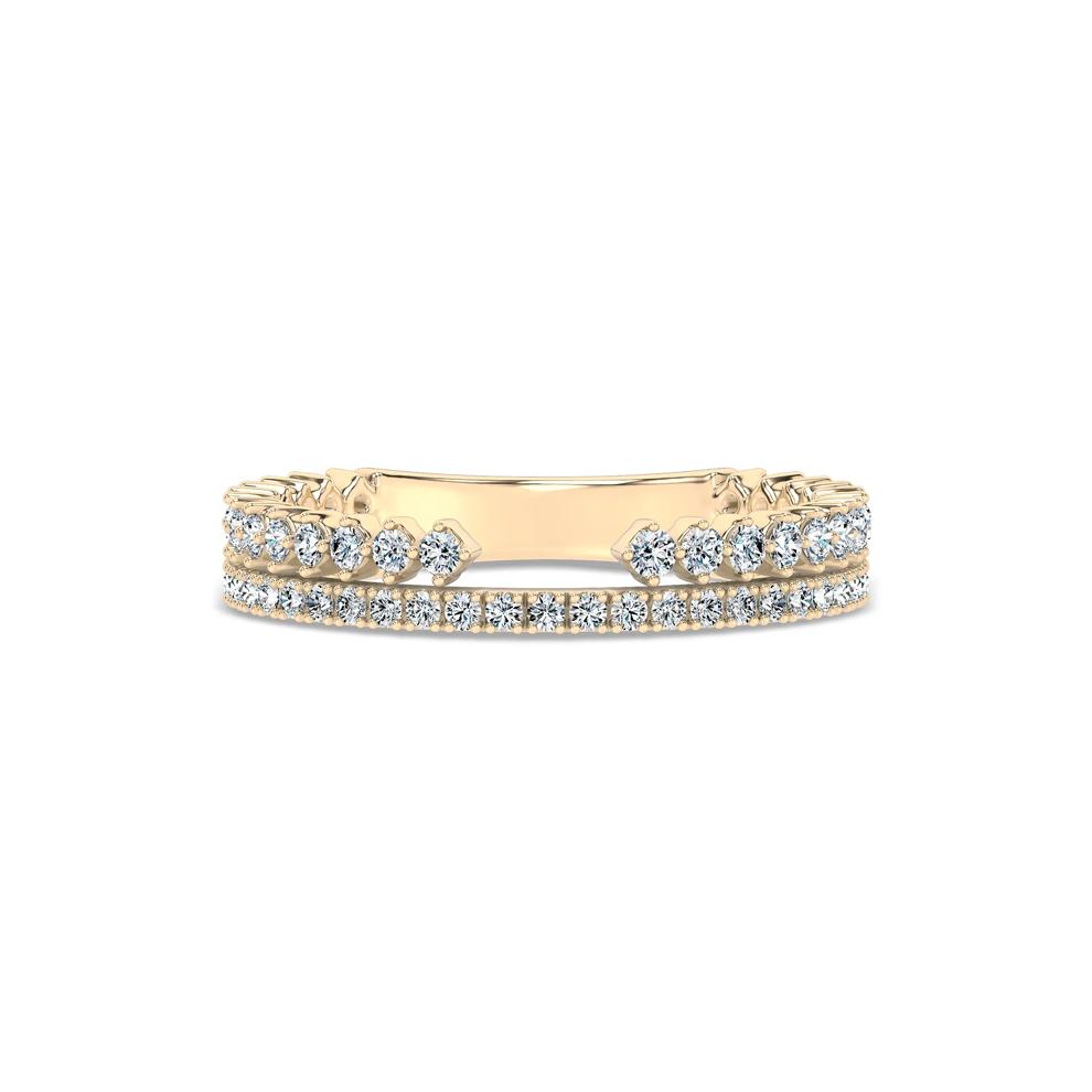 Lab Grown Diamond Double Row Split Open Band in 14K Yellow Gold (1/2 ct. tw.) – Image 1 of 4
