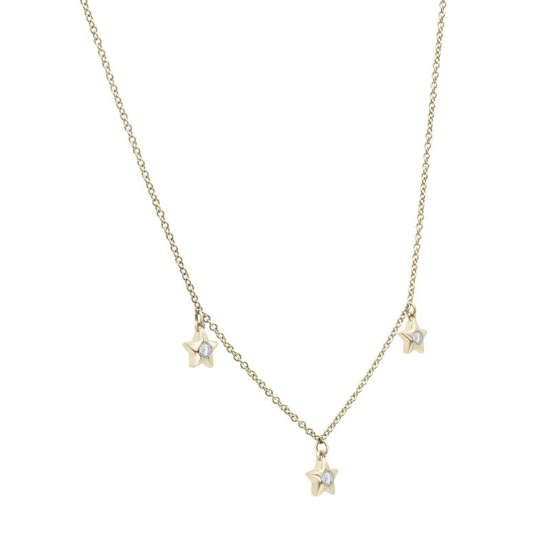Diamond Bezel Star Station Necklace in 10K Yellow Gold &#40;1/10 ct. tw.&#41; – Image 2 of 4