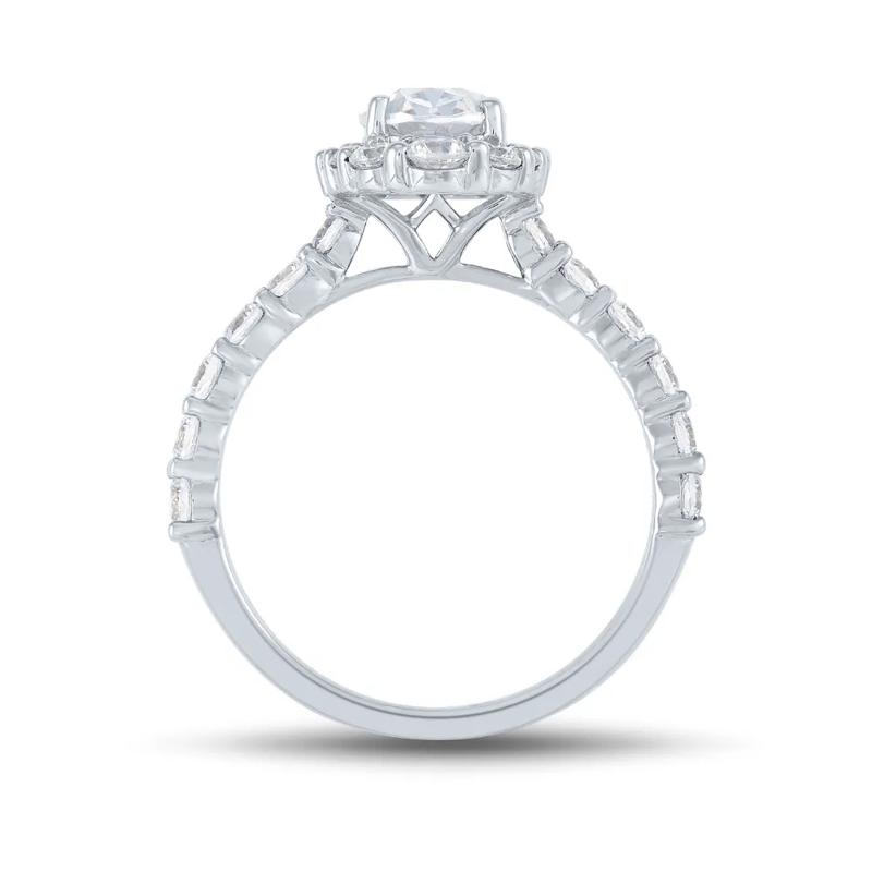 Lab Grown Diamond Halo Engagement Ring in 14K White Gold &#40;2 1/4 ct. tw.&#41; – Image 2 of 3