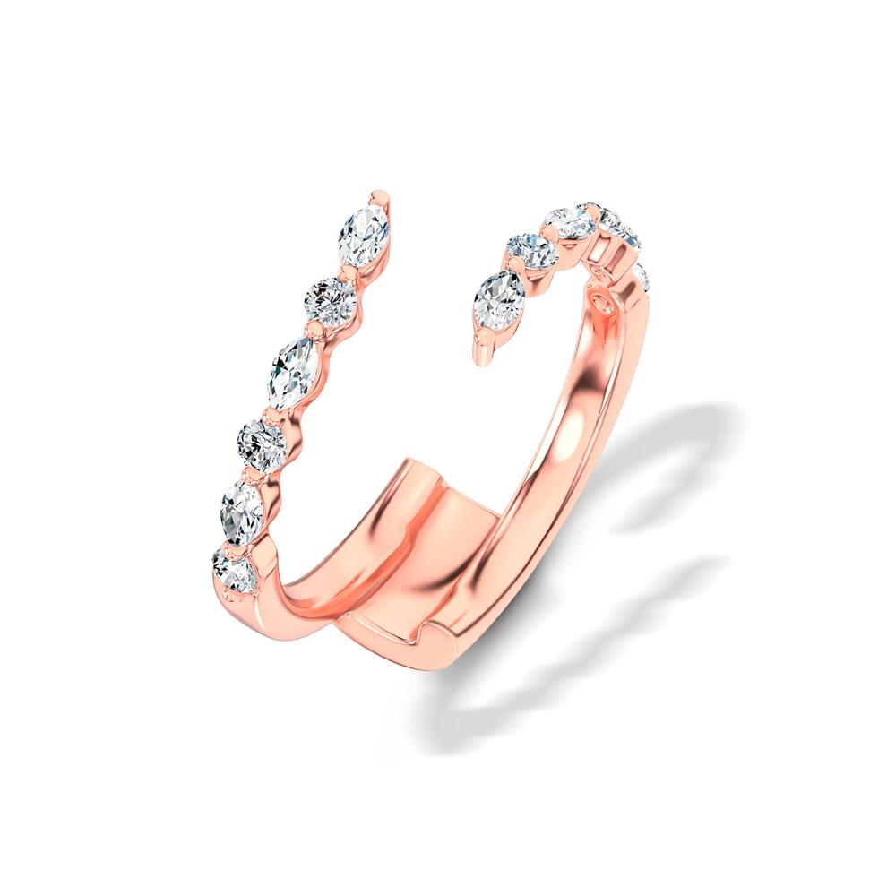 Lab Grown Diamond Marquise &amp; Round Bypass Insert in 14K Rose Gold (1/3 ct. tw.) – Image 4 of 4