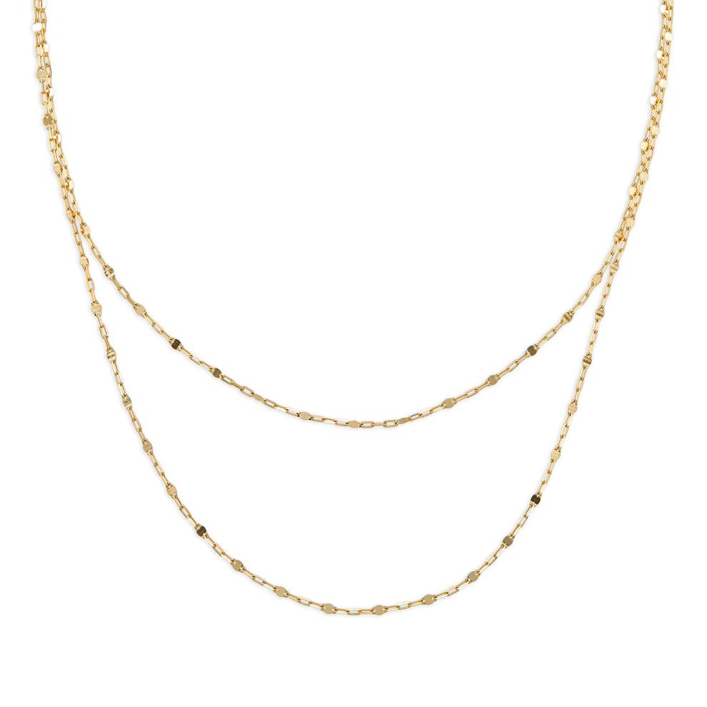 Double Layer Mirror Chain in 10K Yellow Gold, 2.3mm, 17" – Image 1 of 4