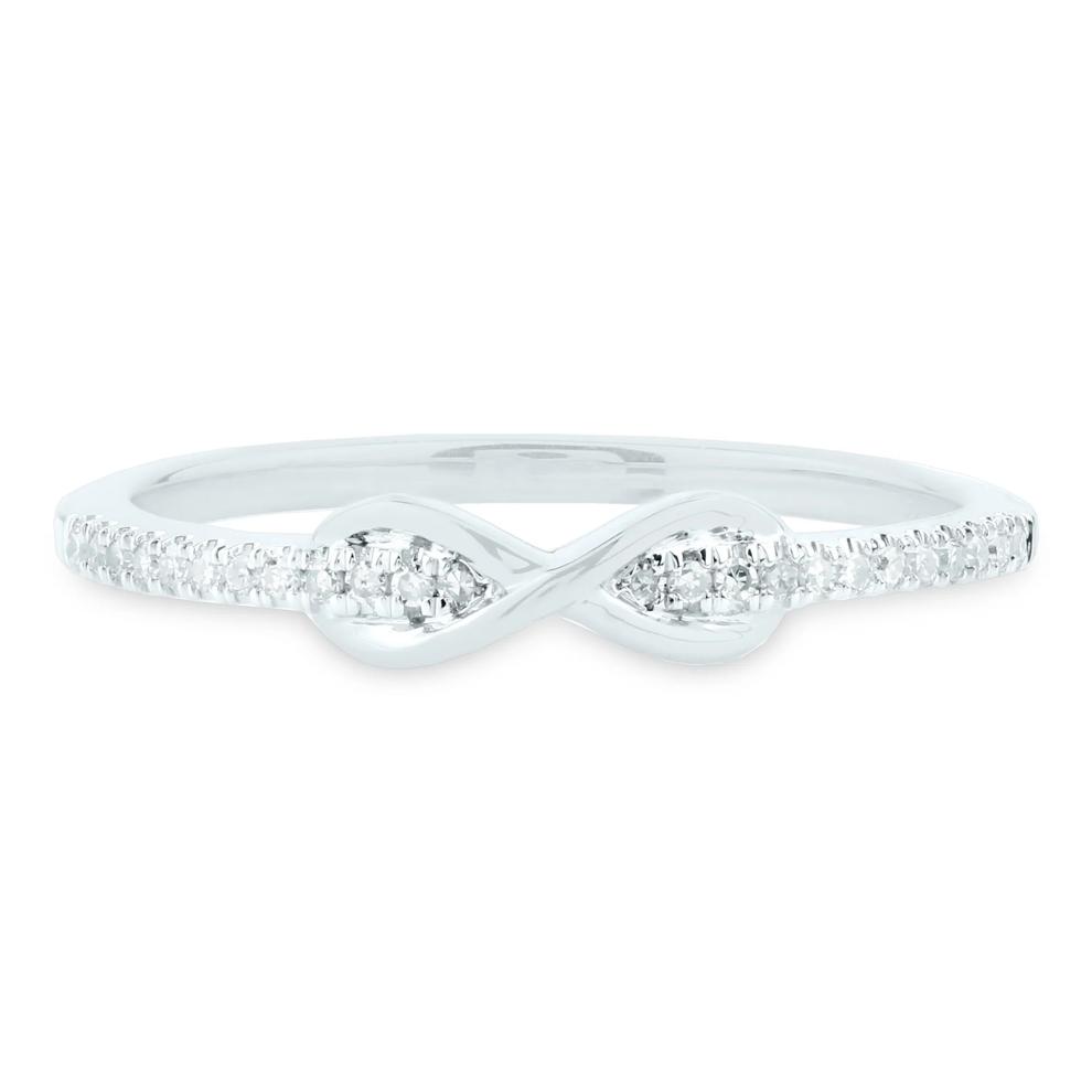Diamond Infinity Ring in 14K White Gold (1/10 ct. tw.) – Image 1 of 3