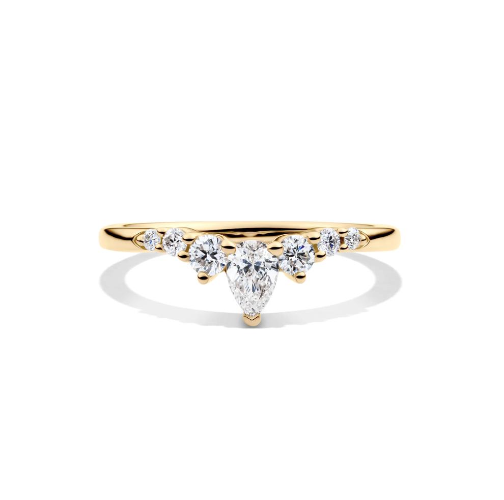 Lab Grown Diamond Chevron Contour Band in 14K Yellow Gold (1/2 ct. tw.) – Image 1 of 5