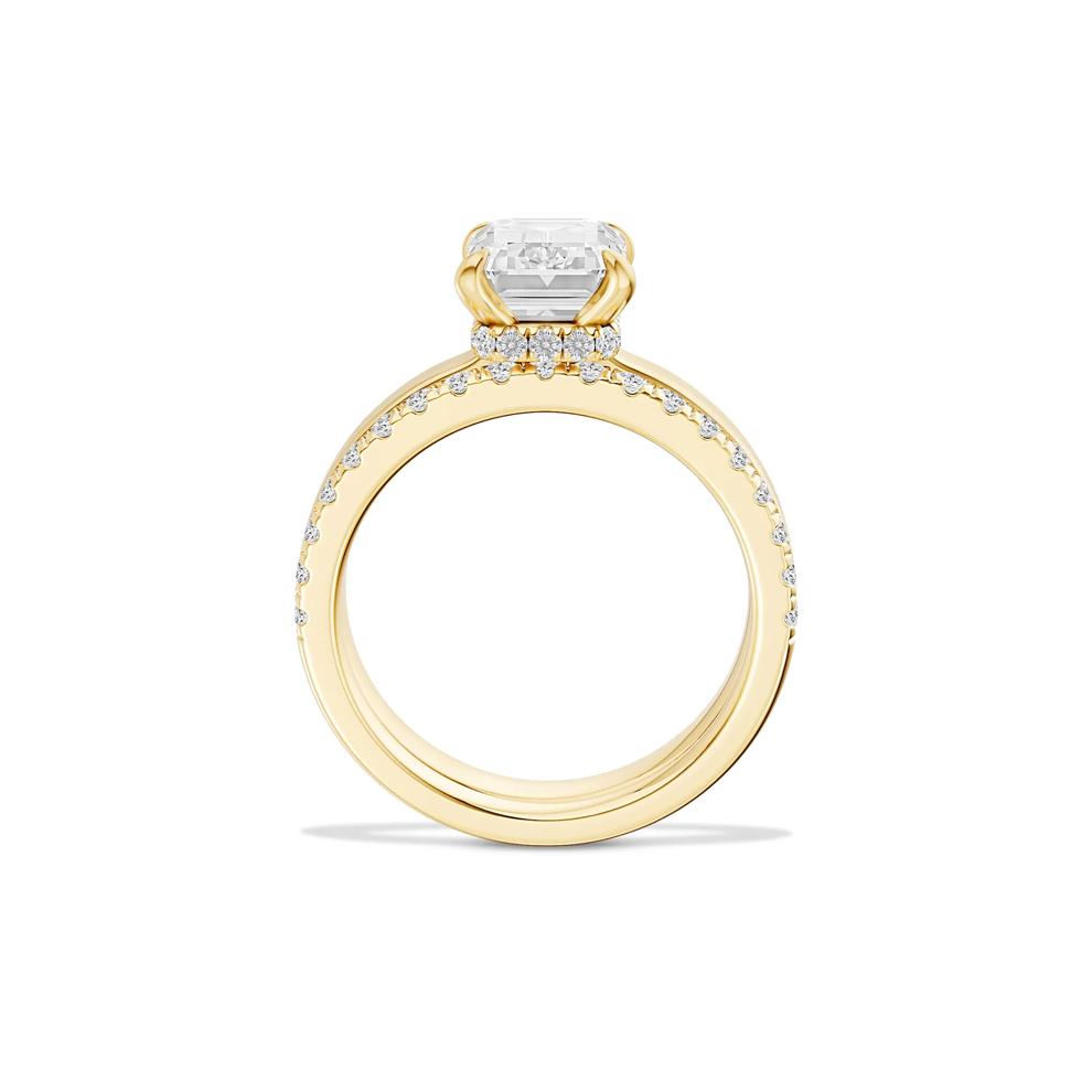Lab Grown Diamond Emerald-Cut Center Engagement Set in 14K Yellow Gold (4 ct. tw.) – Image 2 of 6