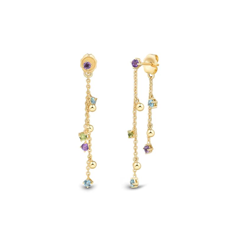 Gemstone Dangle Earrings in Vermeil – Image 2 of 2
