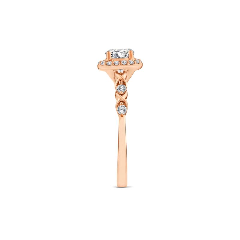 Lab Grown Diamond Oval Halo Promise Ring in 10K Rose Gold &#40;1/2 ct. tw.&#41; – Image 3 of 3