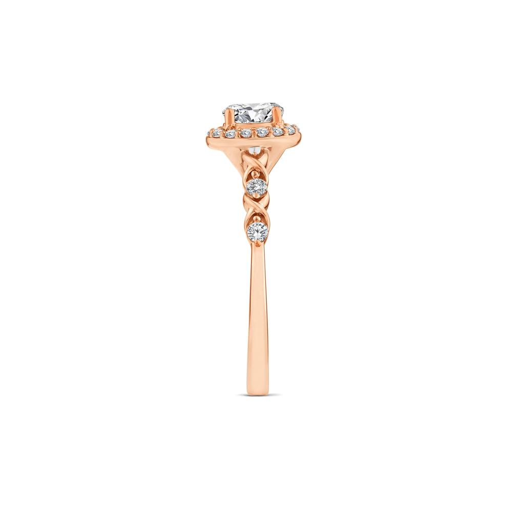 Lab Grown Diamond Oval Halo Promise Ring in 10K Rose Gold (1/2 ct. tw.) – Image 3 of 3
