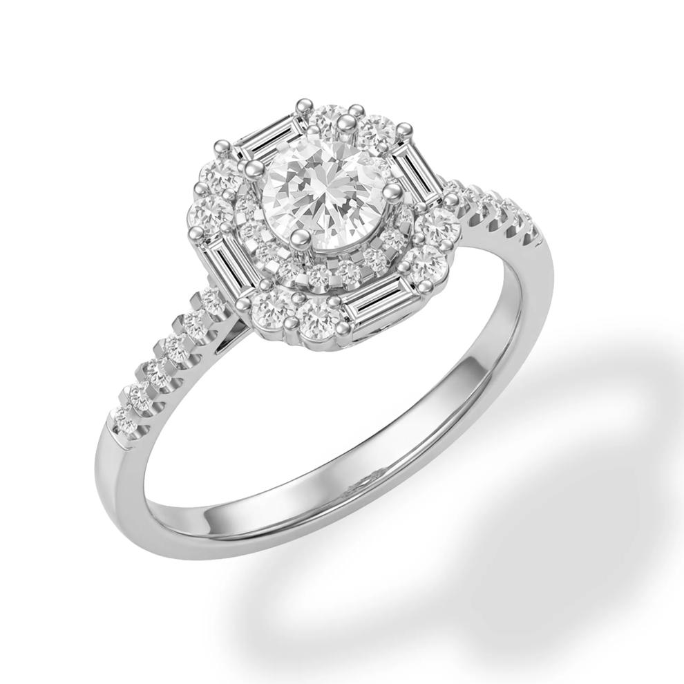 Round Diamond Halo Engagement Ring in 14K White Gold (1 ct. tw.) – Image 4 of 4
