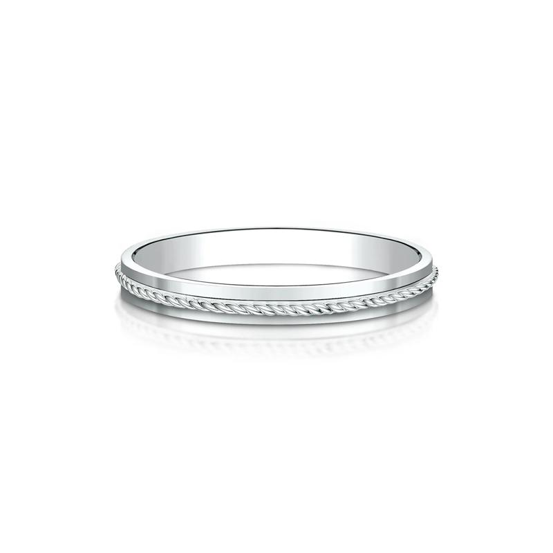 Rope Wedding Band in 14K White Gold – Image 1 of 3