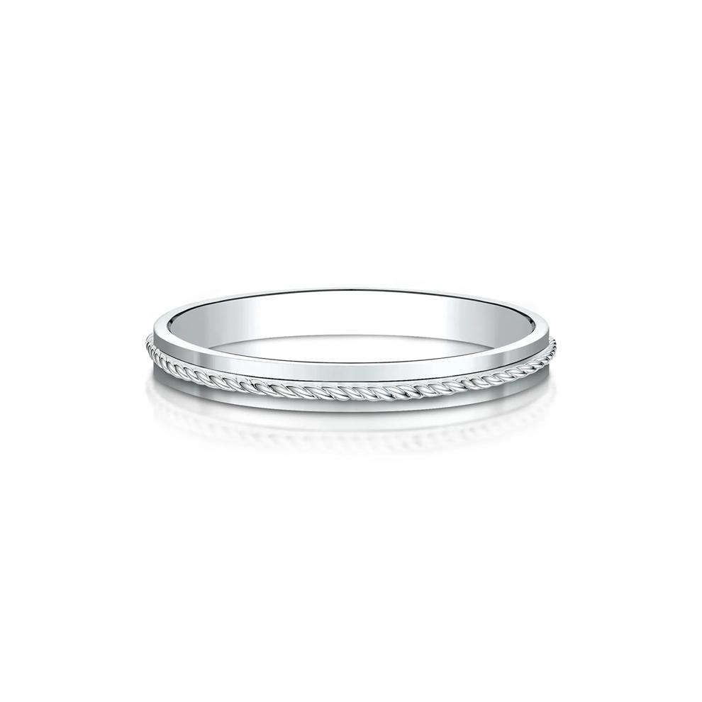 Rope Wedding Band in 14K White Gold – Image 1 of 3