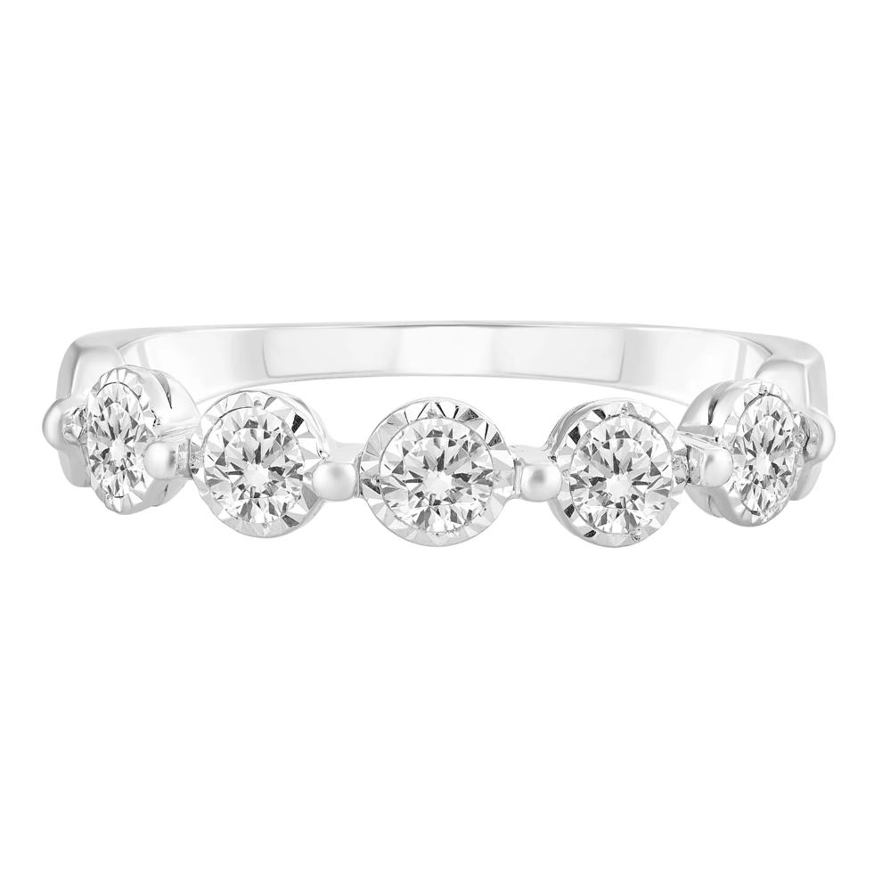 Round Diamond Band in 10K White Gold (1/2 ct. tw.) – Image 1 of 3