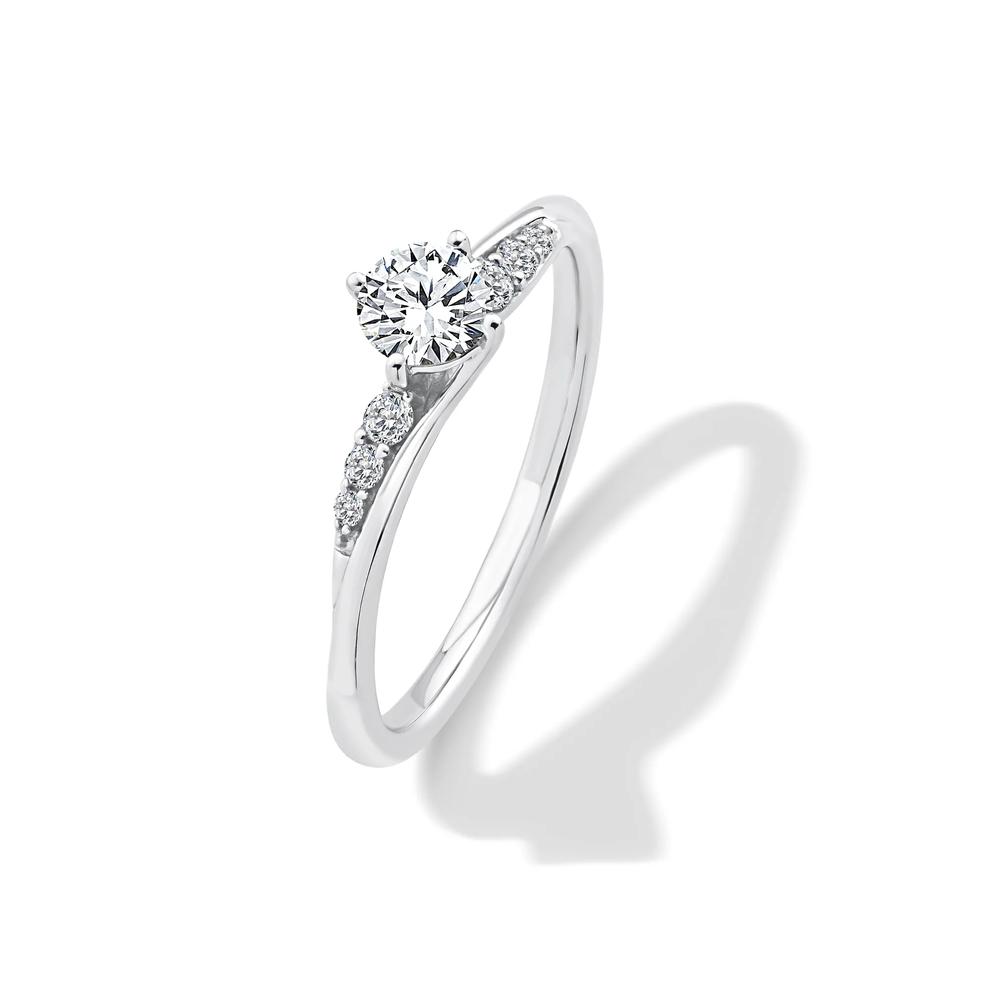 Lab Grown Diamond Round Center Promise Ring in 10K White Gold (1/2 ct. tw.) – Image 4 of 4