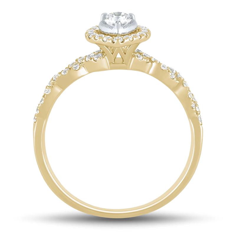 Pear-Shaped Diamond Engagement Ring in 10K Yellow Gold &#40;1/2 ct. tw.&#41; – Image 2 of 3