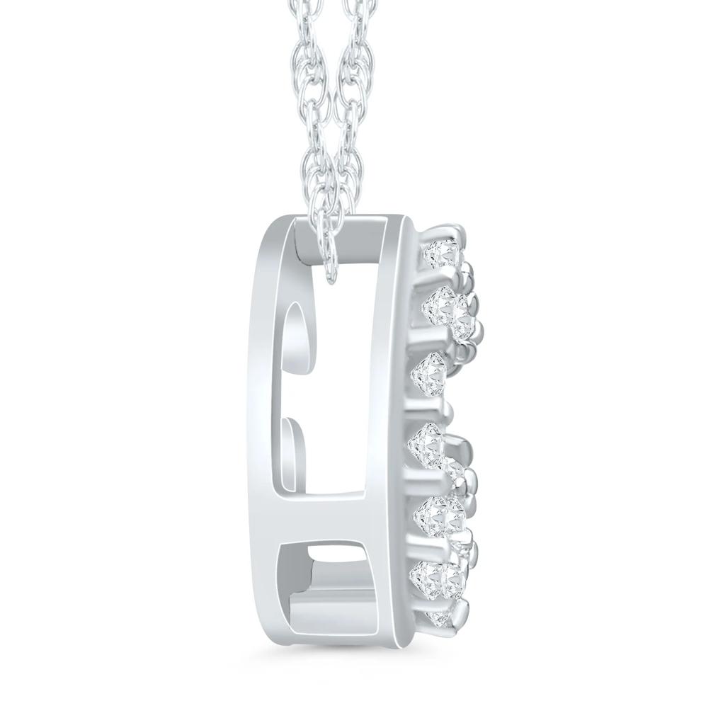 Diamond Accent Initial G Pendant in 10K White Gold – Image 2 of 3
