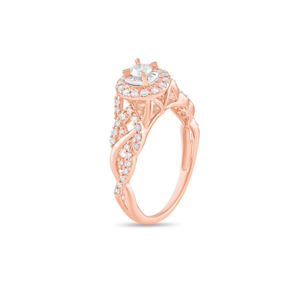 Diamond Center Engagement Ring in 10K Rose &amp; White Gold (1/2 ct. tw.) – Image 4 of 4