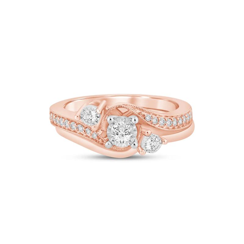 Diamond Bridal Set in 10K Rose Gold (1/4 ct. tw.) – Image 1 of 3
