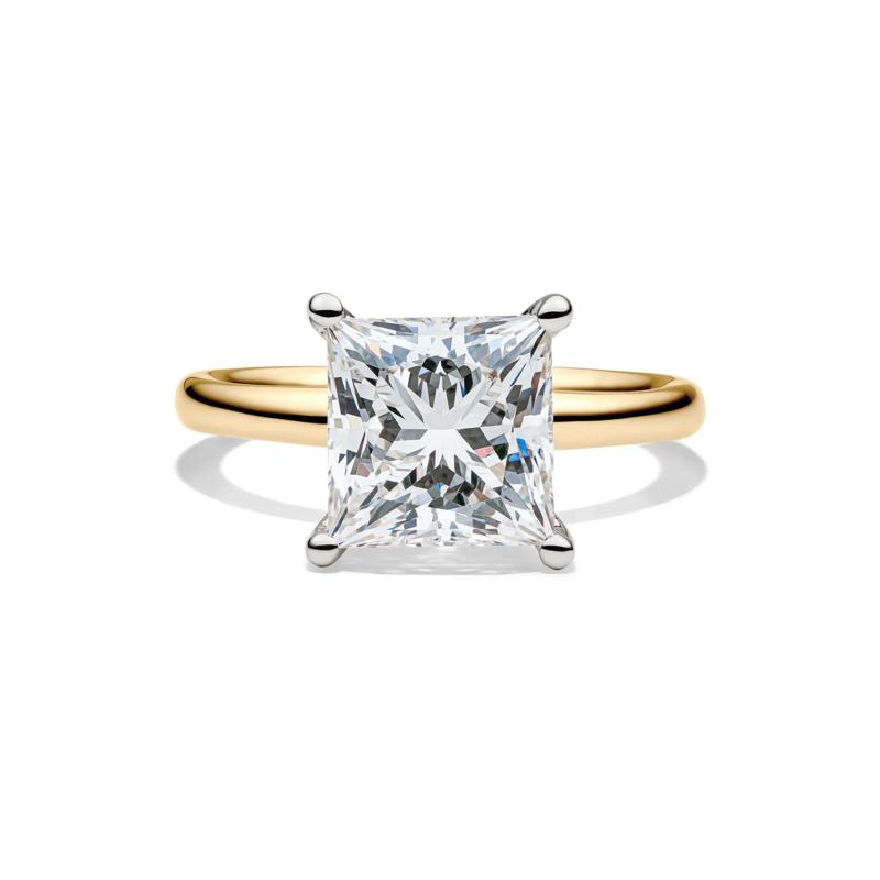 Lab Grown Diamond Princess-Cut Solitaire Engagement Ring in 14K Yellow Gold &#40;4 ct.&#41; – Image 1 of 4