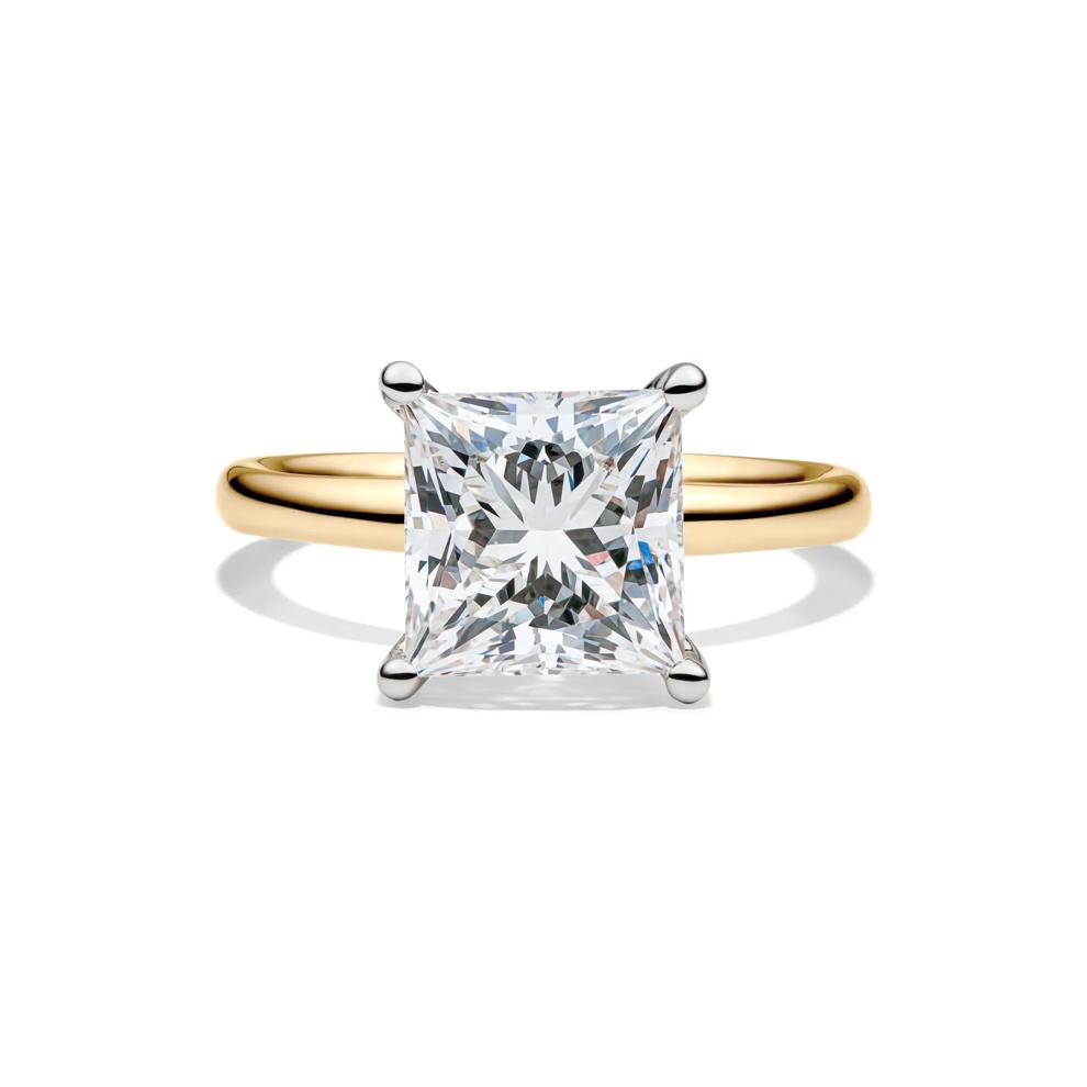 Lab Grown Diamond Princess-Cut Solitaire Engagement Ring in 14K Yellow Gold (4 ct.) – Image 1 of 4