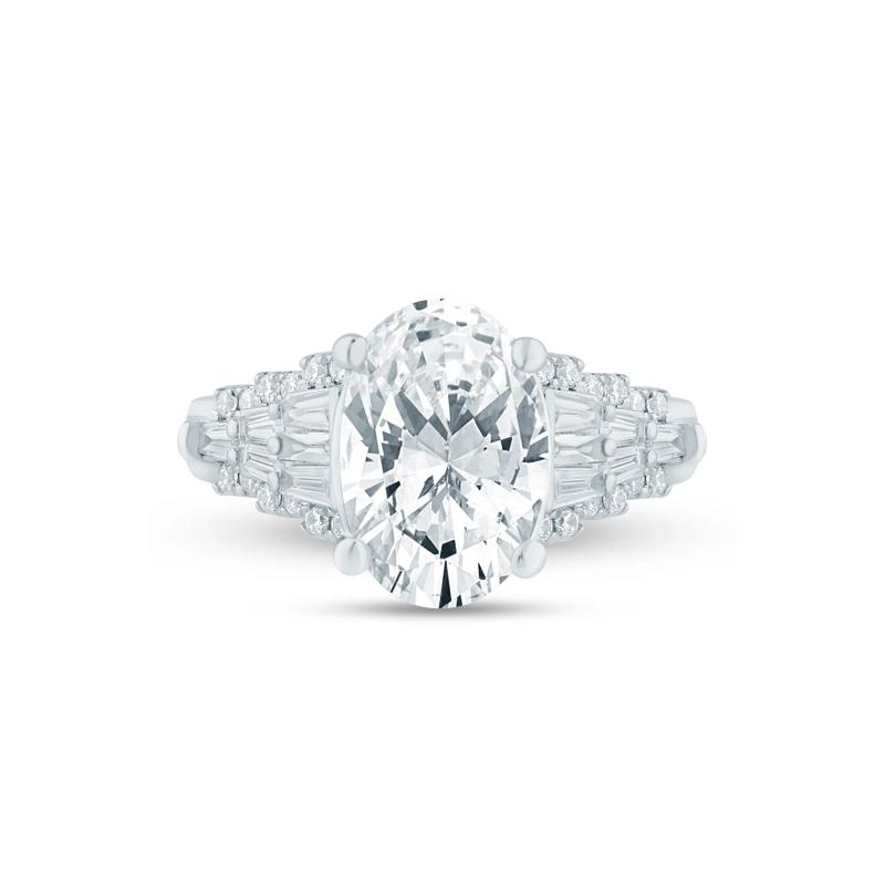 Lab Grown Diamond Oval Engagement Ring in 14K White Gold &#40;3 /12 ct. tw.&#41; – Image 1 of 3