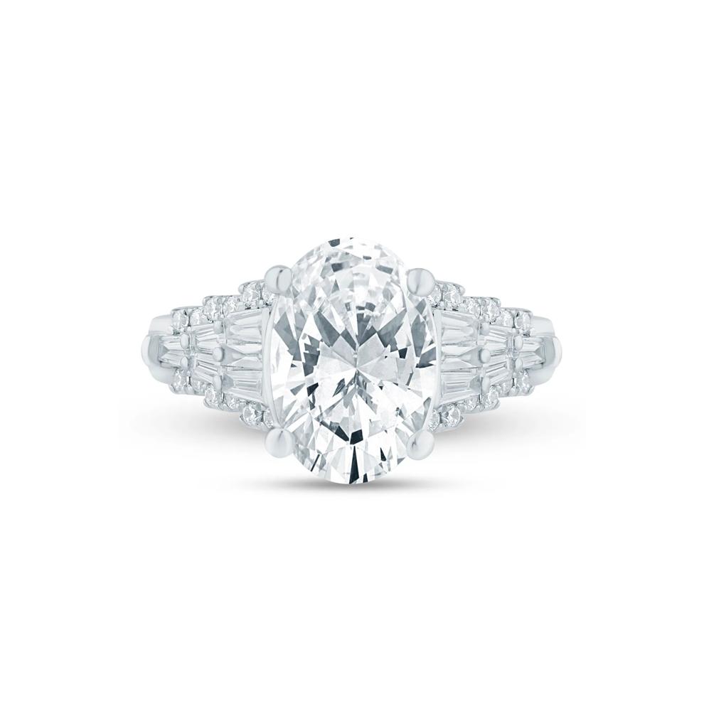 Lab Grown Diamond Oval Engagement Ring in 14K White Gold (3 /12 ct. tw.) – Image 1 of 3