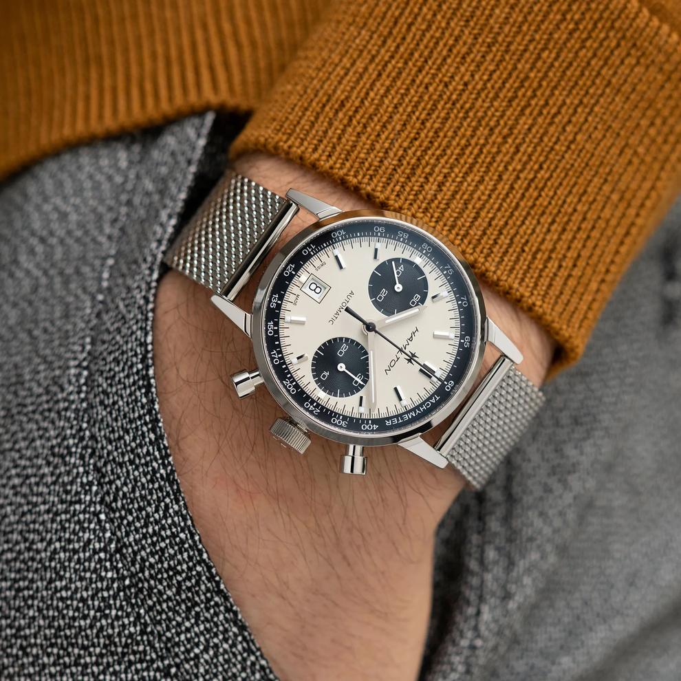 American Classic Intra-Matic Auto Chrono Watch with Stainless Steel Bracelet – Image 3 of 3