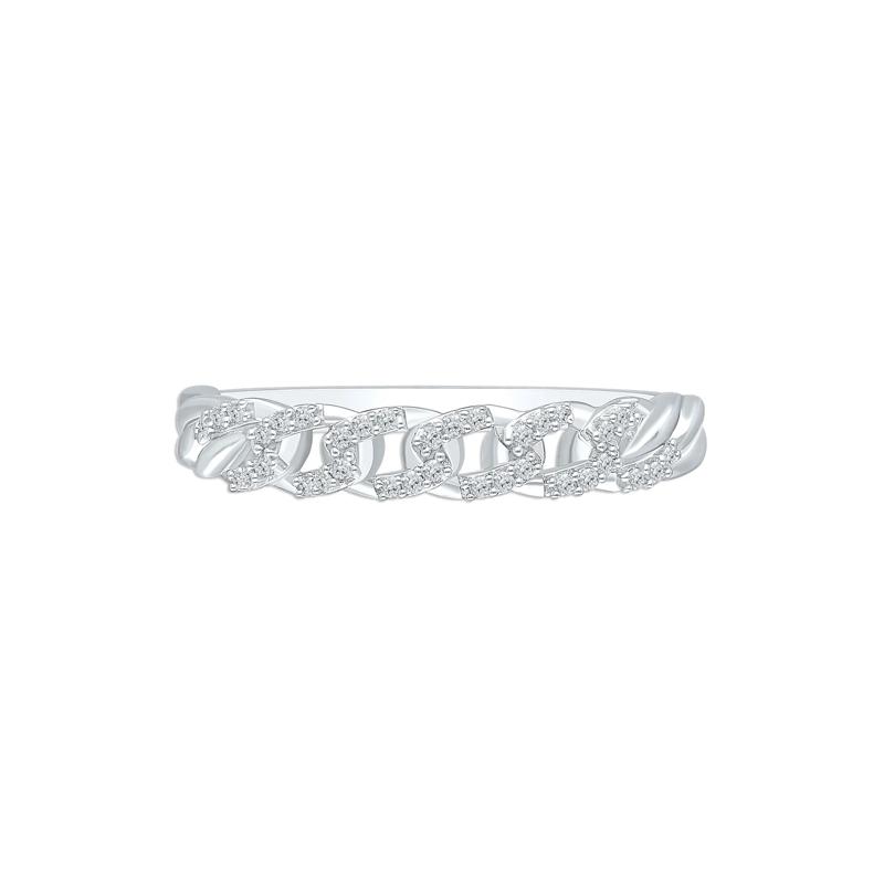 Diamond Accent Chain Link Band in Sterling Silver – Image 1 of 3