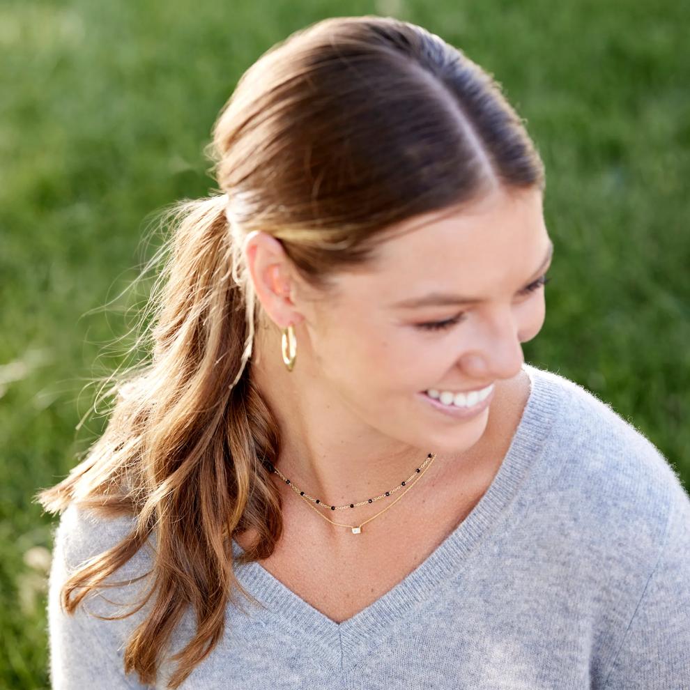 Round Hoop Earrings in Vermeil, 40MM – Image 3 of 5