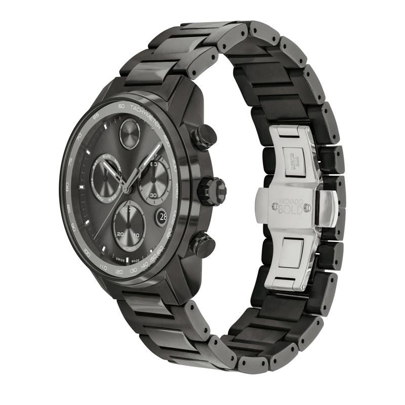 Verso Men&rsquo;s Watch in Gunmetal Ion-Plated Stainless Steel, 44MM – Image 2 of 3