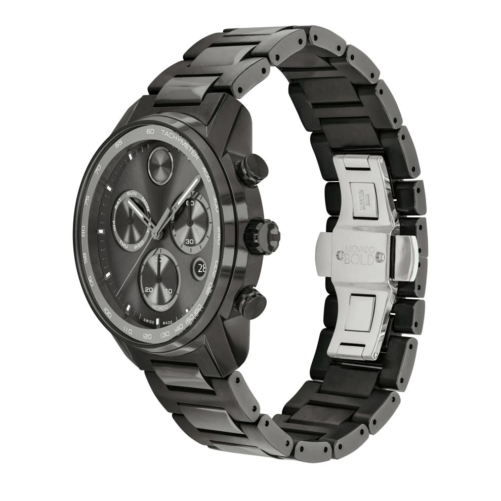 Verso Men&rsquo;s Watch in Gunmetal Ion-Plated Stainless Steel, 44MM – Image 2 of 3