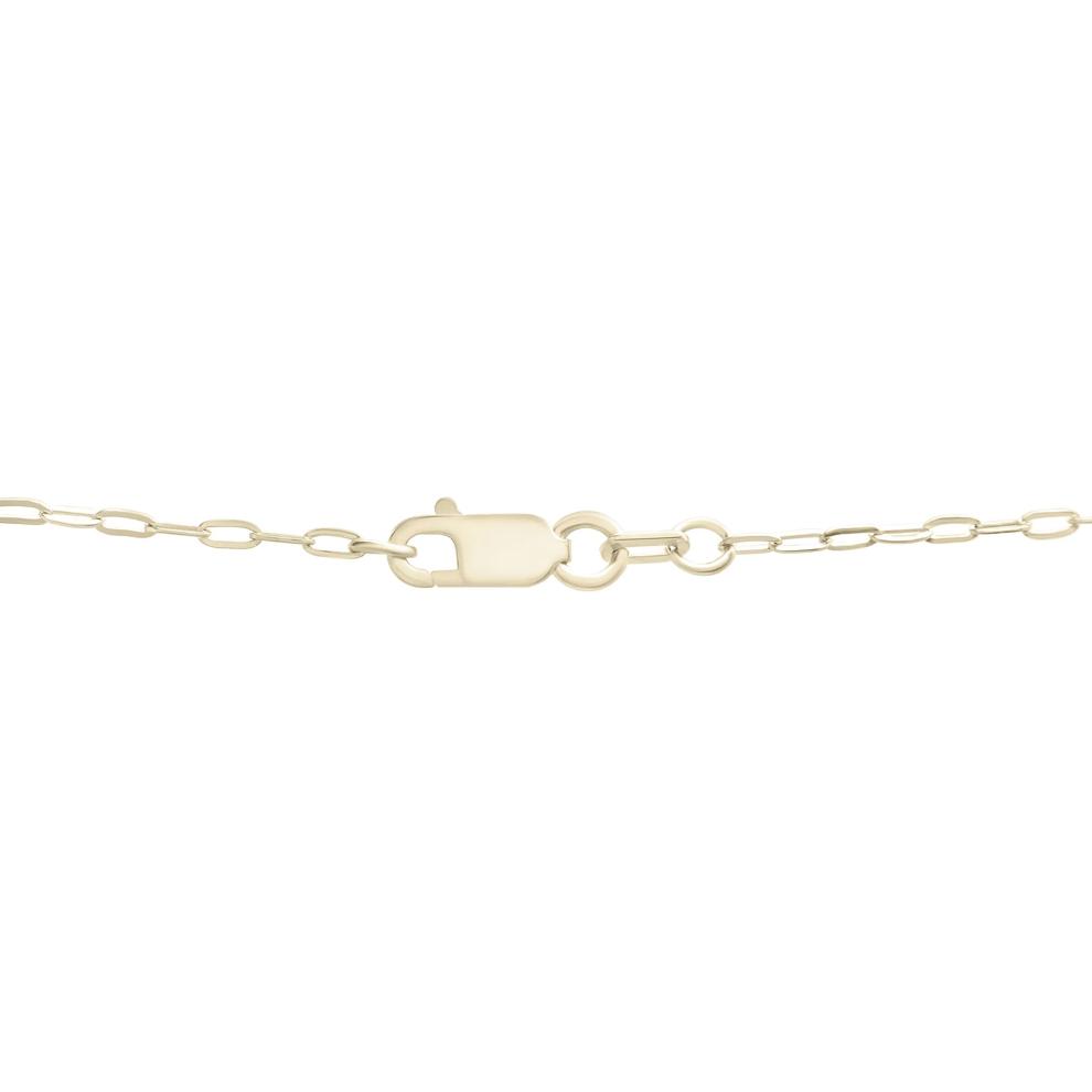 Diamond Paperclip Lariat Heart Necklace in 10K Yellow Gold (1/10 ct. tw.) – Image 3 of 3