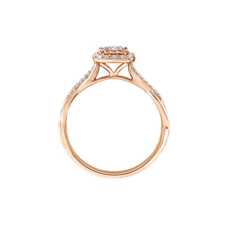 Lab Grown Diamond Princess-Cut Halo Promise Ring in 10K Rose Gold &#40;1/2 ct. tw.&#41; – Image 2 of 3