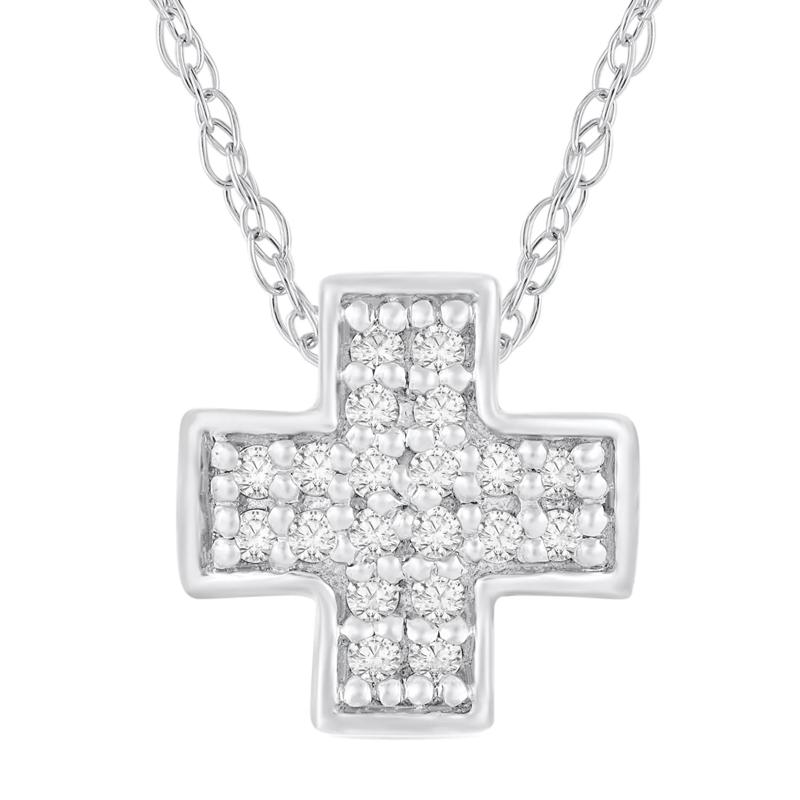 Diamond Accent Plus Pendant in 14K White Gold – Image 1 of 3