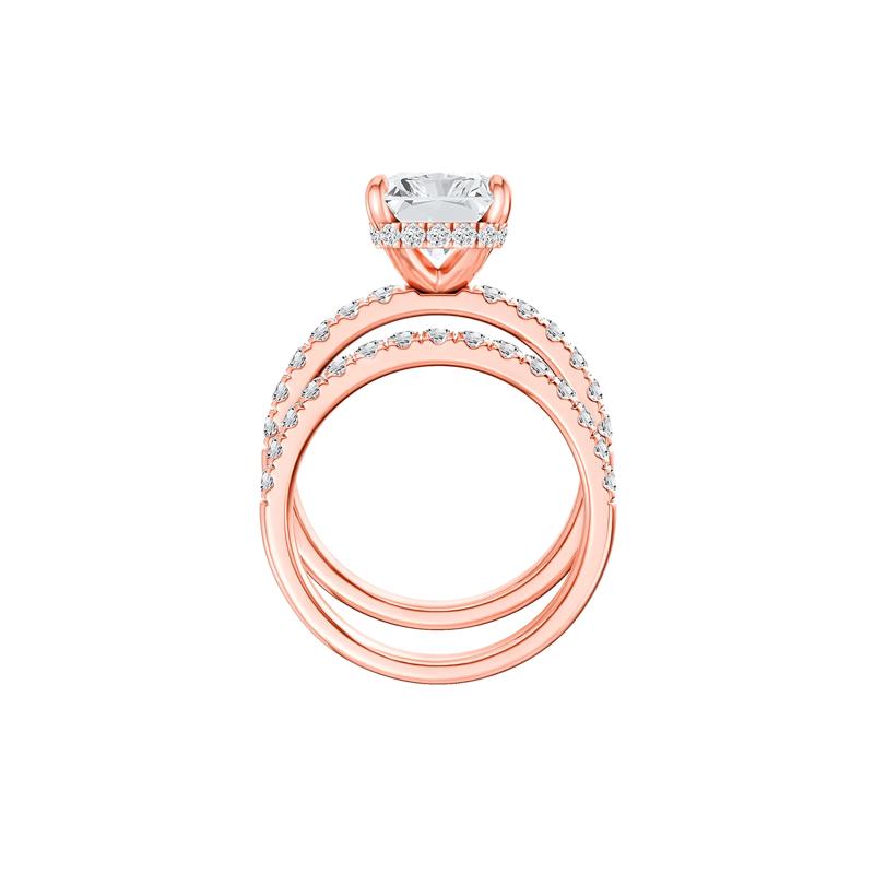Lab Grown Diamond Radiant-Cut Bridal Set in 14K Rose Gold (5 ct. tw.) – Image 2 of 5