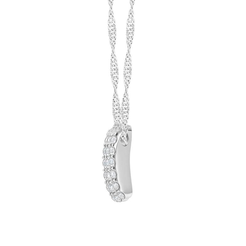 Diamond Three-Row Pendant in 10K White Gold (1/4 ct. tw.) – Image 2 of 3