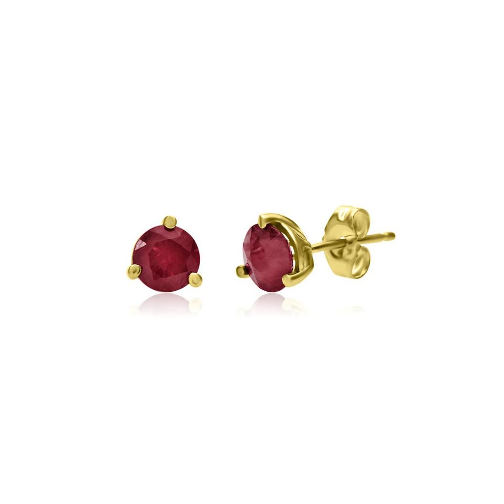 Ruby Stud Earrings in 10K Yellow Gold – Image 1 of 1