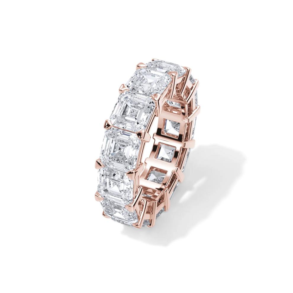 Lab Grown Diamond Asscher-Cut Eternity Band in 18K Rose Gold (13 ct. tw.) – Image 4 of 4