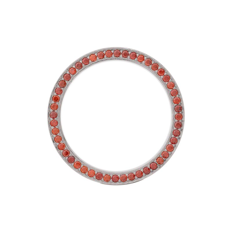 Men&rsquo;s Bead-Set Ruby Eternity Wedding Band in 14K White Gold, 7MM  – Image 2 of 3