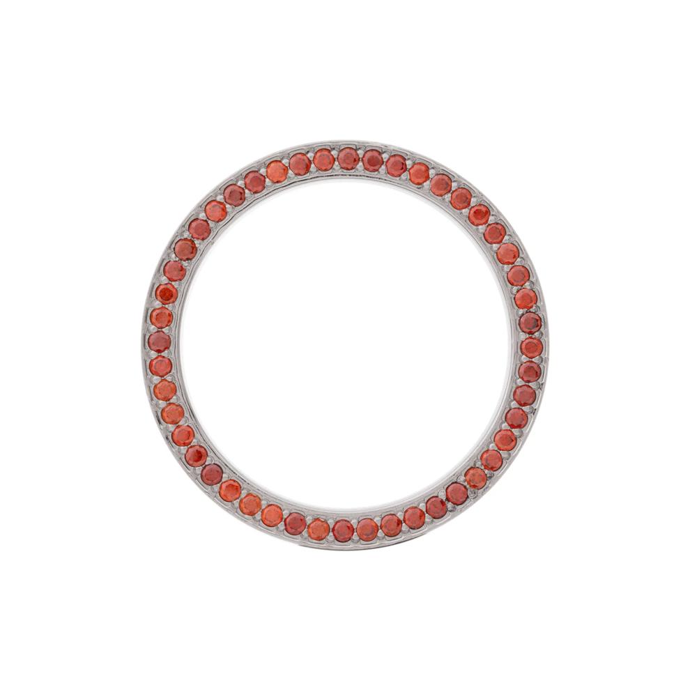 Men&rsquo;s Bead-Set Ruby Eternity Wedding Band in 14K White Gold, 7MM  – Image 2 of 3