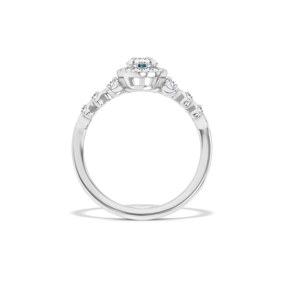 Diamond Pear-Shaped Halo Engagement Ring in 14K White Gold (3/4 ct. tw.) – Image 2 of 4