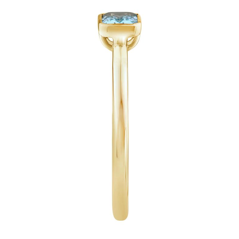Aquamarine Bezel Fashion Ring in 10K Yellow Gold – Image 3 of 3