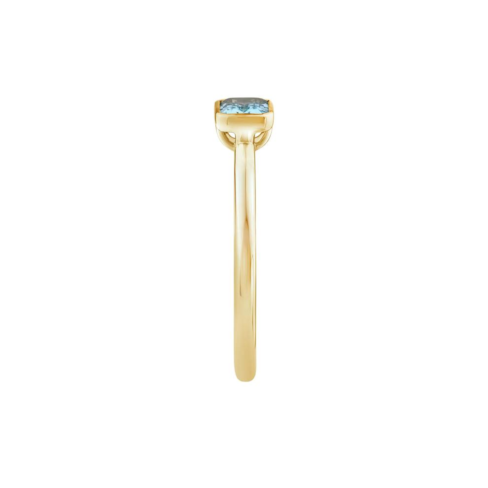 Aquamarine Bezel Fashion Ring in 10K Yellow Gold – Image 3 of 3