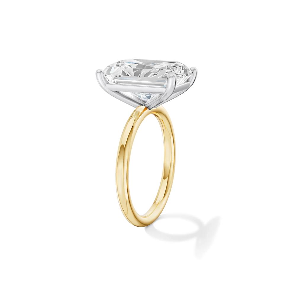 Lab Grown Diamond Radiant-Cut Solitaire Ring in 14K Yellow &amp; White Gold (6 ct.) – Image 4 of 4